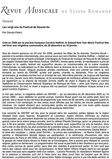 Revue Musicale de Suisse Romande